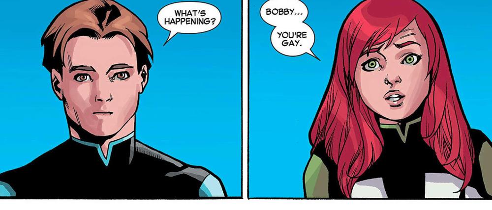 Nun isses passiert. Das junge Ich von Comicheld Iceman ist von seiner Kameradin als homosexuell geoutet worden.