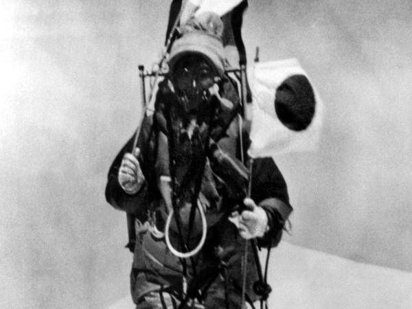 Junko Tabei auf dem Mount Everest.