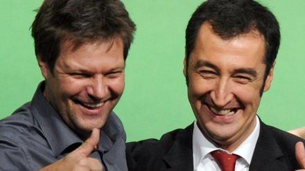 Schleswig-Holsteins Umweltminister Robert Habeck und Grünen-Parteichef Cem Özdemir