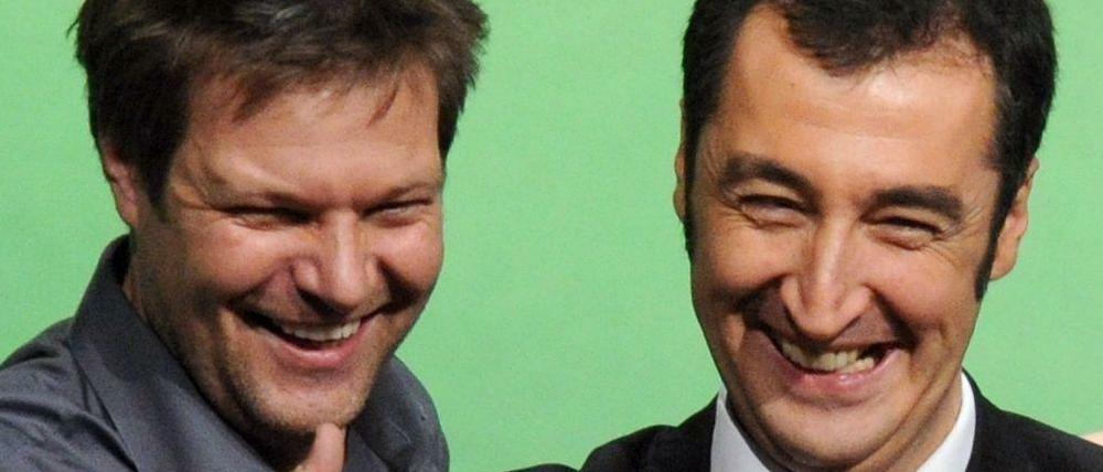 Schleswig-Holsteins Umweltminister Robert Habeck und Grünen-Parteichef Cem Özdemir