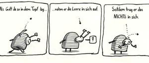 Immer gut gelaunt: Der junge Gott auf einer Seite aus dem besprochenen Buch.