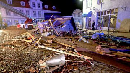 In Bützow sind die Unwetterschäden noch deutlich sichtbar,