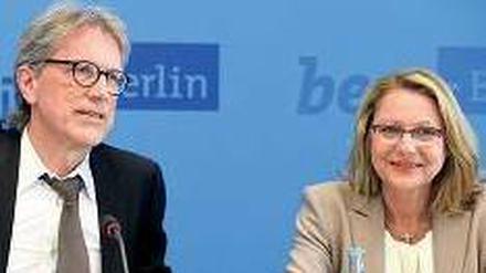 Wollen „bestmöglichen Einfluss“. Finanzsenator Kollatz-Ahnen und Wirtschaftssenatorin Yzer nach der Klausur.