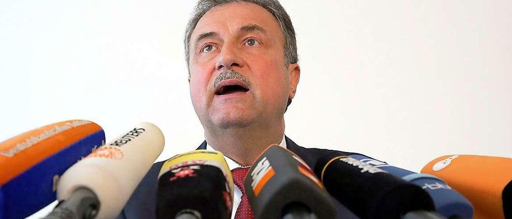 GDL-Chef Claus Weselsky bei seiner Pressekonferenz am Montag in Berlin.