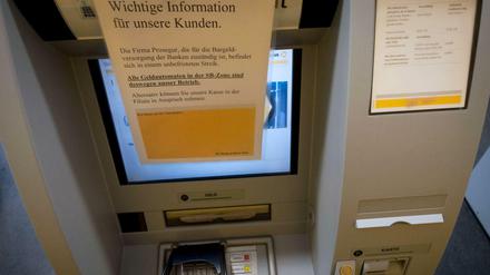 Der Streik der Firma Prosegur sorgt nicht nur in den Bankfilialen für Probleme.