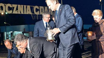 Lichtzeichen. Staats- und Regierungschefs aus Osteuropa gedachten in Danzig des Kriegsendes vor 70 Jahren und fanden dabei harte Worte gegenüber Russland.