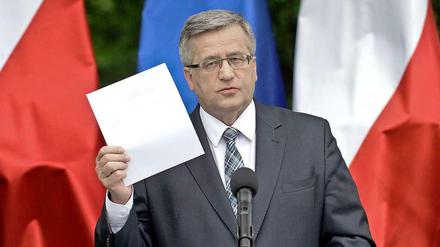 Unter Druck. Amtsinhaber Bronislaw Komorowski droht nach einem starken Wahlkampof-Schlussspurt seiner Herausforderer die Abwahl.