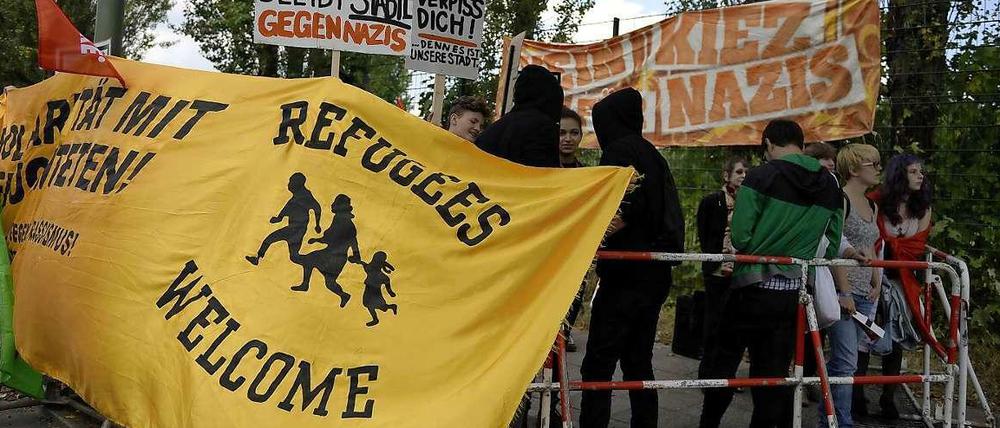 Der Protest von Nazis gegen Flüchtlinge hatte in Pankow keine Chance.