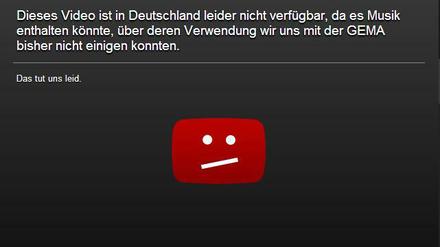 Die neuen Sperrtafeln von Youtube sollen sicherstellen, dass sich die Gema nicht vorgeführt fühlen muss.