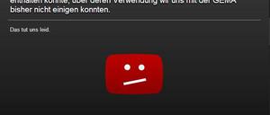 Die neuen Sperrtafeln von Youtube sollen sicherstellen, dass sich die Gema nicht vorgeführt fühlen muss.