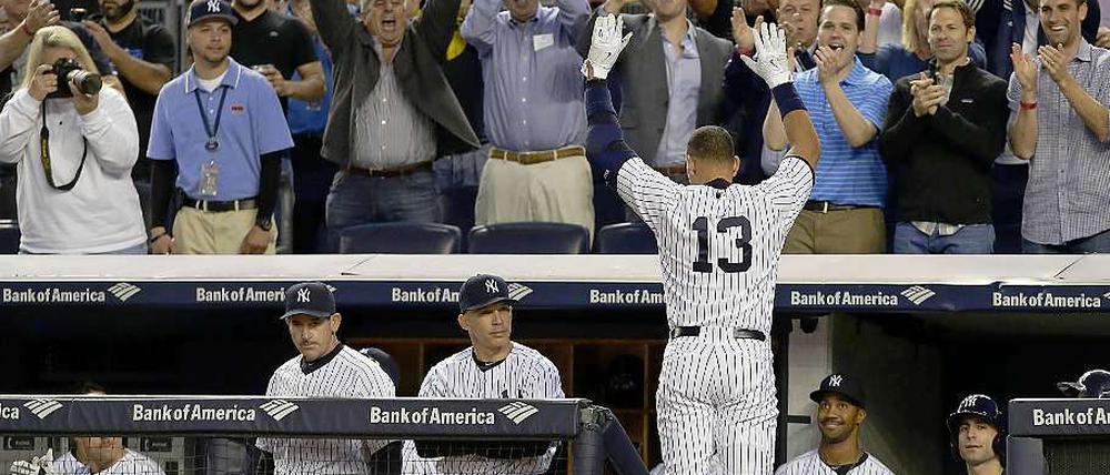 Curtain Call. Die Yankees-Fans haben derzeit allen Grund stolz zu sein - sogar auf Alex Rodriguez (13).