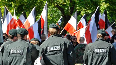 Archivbild einer Demonstration Rechter in Dortmund.