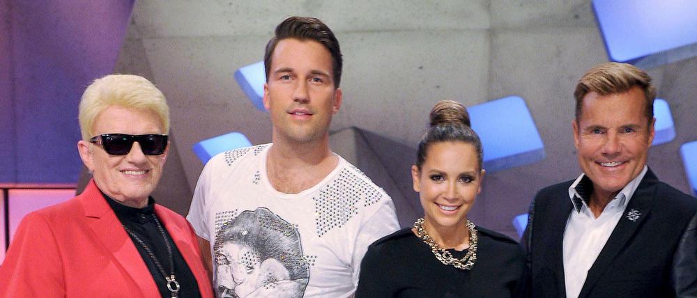 Am Samstag ist Finale für die Juroren der RTL-Castingshow "Deutschland sucht den Superstar": Heino (von links nach rechts). DJ Antoine, Mandy Capristound Dieter Bohlen.