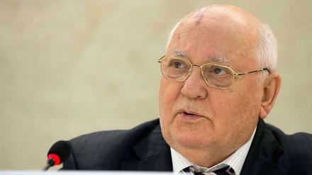Michail Gorbatschow bei einer Rede im September 2013 in der Schweiz. 