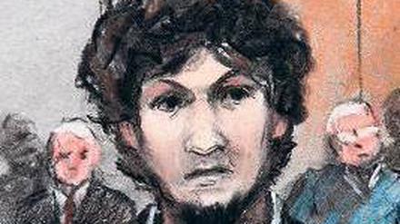 Dschochar Zarnajew (hier auf einer Gerichtszeichnung) erhielt am Freitag die Todesstrafe.