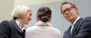 NSU-Prozess. Angeklagte Beate Zschäpe mit ihren Anwälten