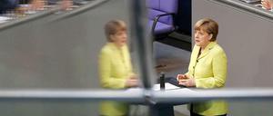 Bundeskanzlerin Angela Merkel am Donnerstag bei ihrer Regierungserklärung im Bundestag.