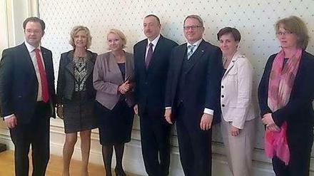 Zu Besuch in Aserbaidschan. Deutsche Abgeordnete mit dem Präsidenten Aserbaidschans, Ilham Alijev.