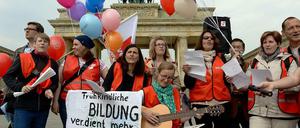 Auch in Berlin streiken Erzieherinnen und Erzieher für mehr Geld.