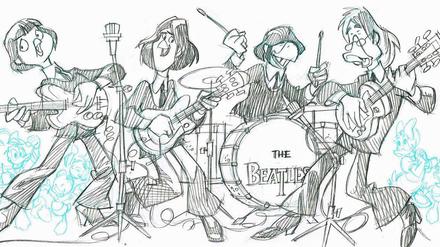 Duck'n'Roll: Dieses Bild des italienischen Disney-Zeichners Massimo Fecchi ist in der Ausstellung in München zu sehen.