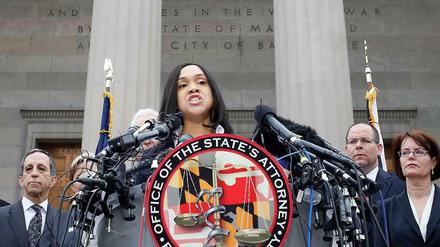 Genügend Anhaltspunkte für eine Anklage: Staatsanwältin Marilyn Mosby erklärt die Entscheidung in Baltimore. 