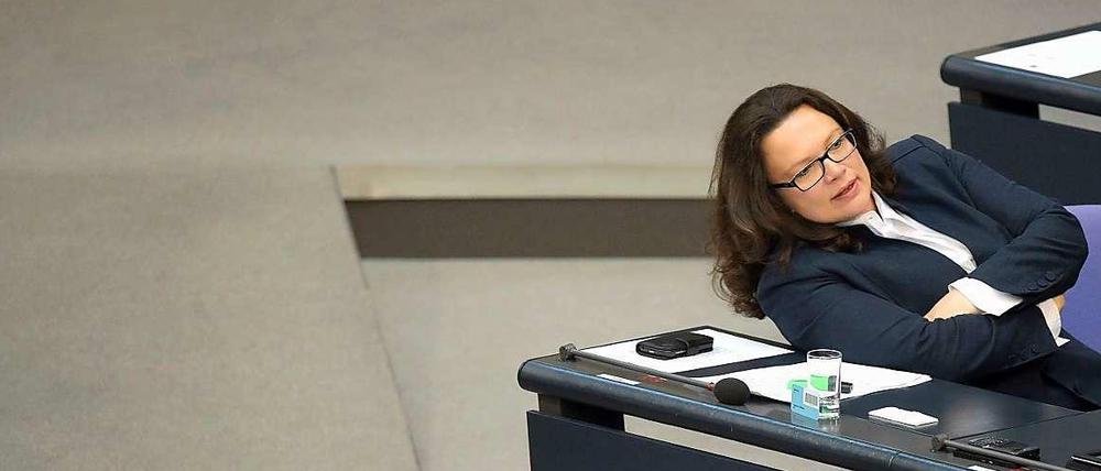 In Schieflage: Arbeitsministerin Andrea Nahles (SPD).