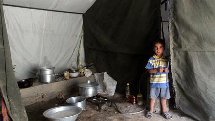 Ein mit seiner Familie aus Ramadi geflüchteter Junge im Irak