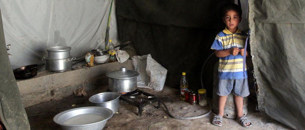 Ein mit seiner Familie aus Ramadi geflüchteter Junge im Irak