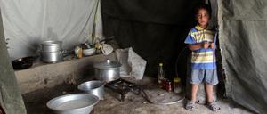Ein mit seiner Familie aus Ramadi geflüchteter Junge im Irak