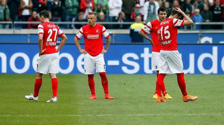 Nach Spielschluss herrschte Enttäuschung unter den Freiburger Spielern.