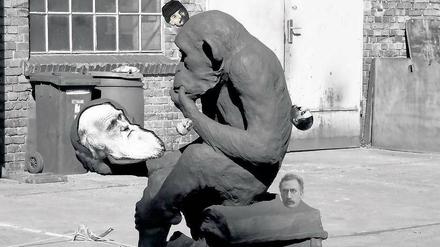 Ich Affe, du Darwin. „Beulen“, eine Fotocollage des Künstlers Klaus Weber von 2008. 