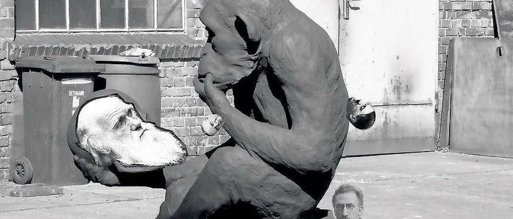 Ich Affe, du Darwin. „Beulen“, eine Fotocollage des Künstlers Klaus Weber von 2008.