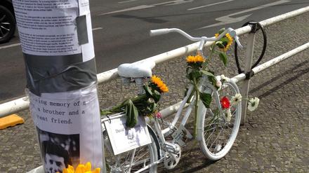 Das "Geisterfahrrad" in Gedenken an David S. 