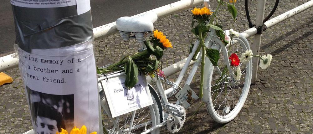 Das "Geisterfahrrad" in Gedenken an David S.