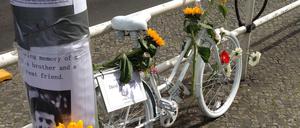 Das "Geisterfahrrad" in Gedenken an David S. 