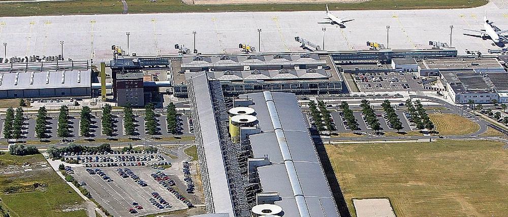 Blick auf den Flughafen Leipzig-Halle.