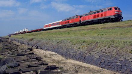 Möööp, möööp! Der Bahndamm ist Bahngelände. Und trotzdem werden hier öfter Menschen eingefangen, die mal eben auf die Insel laufen möchten. 