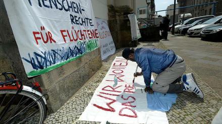 Flüchtlinge kämpfen in Berlin um ihre Rechte.