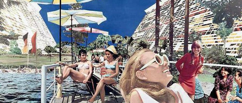 Jetset des Sozialismus. Eine Collage von Dieter Urbach, die der Architekt Josef Kaiser 1971 für sein "Großhügelhaus" bestellte.