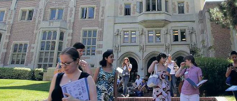 Teures Studium. 12 000 Dollar kostet ein Jahr an der University of California (hier der Campus in Los Angeles). 