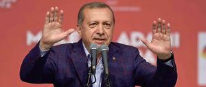 Recep Tayyip Erdogan, Präsident der Türkei, bei einem Wahlkampfauftritt.