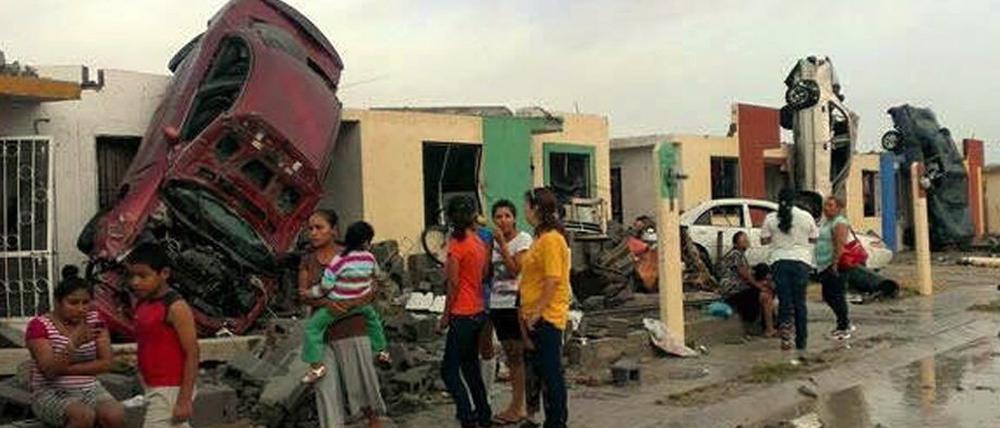 In der Stadt Ciudad Acuña im Norden Mexikos hat ein Tornado massive Schäden angerichtet. 