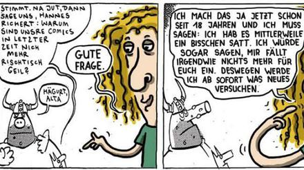 Didi, Stulle &amp; Hannes Richert: Zwei Panels aus Fils aktuellem Abschied-Strip.
