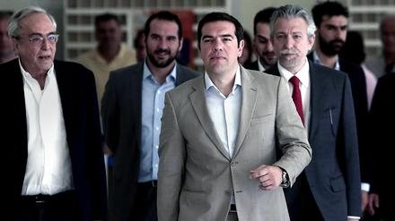 Der griechischeRegierungschef Alexis Tsipras auf dem Weg zu den jüngsten Verhandlungen.