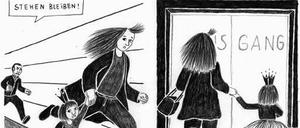 Auf der Flucht: Eine Seite aus dem besprochenen Buch.