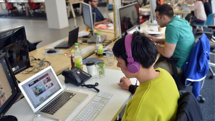 Mitarbeiter eines Start-ups in Berlin.