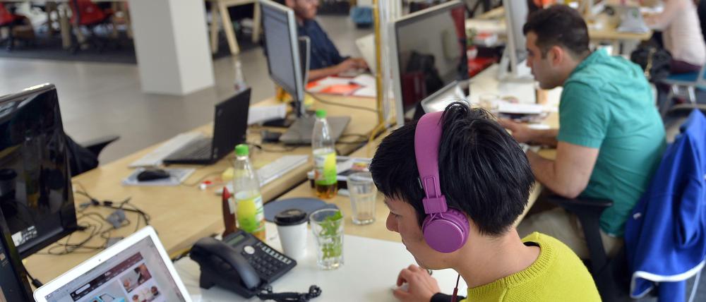 Mitarbeiter eines Start-ups in Berlin.