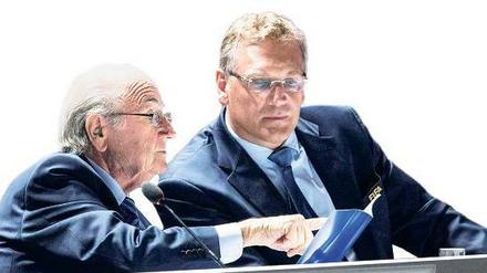 Zweisamkeit. Valcke (r.) und Blatter.