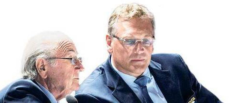 Zweisamkeit. Valcke (r.) und Blatter.