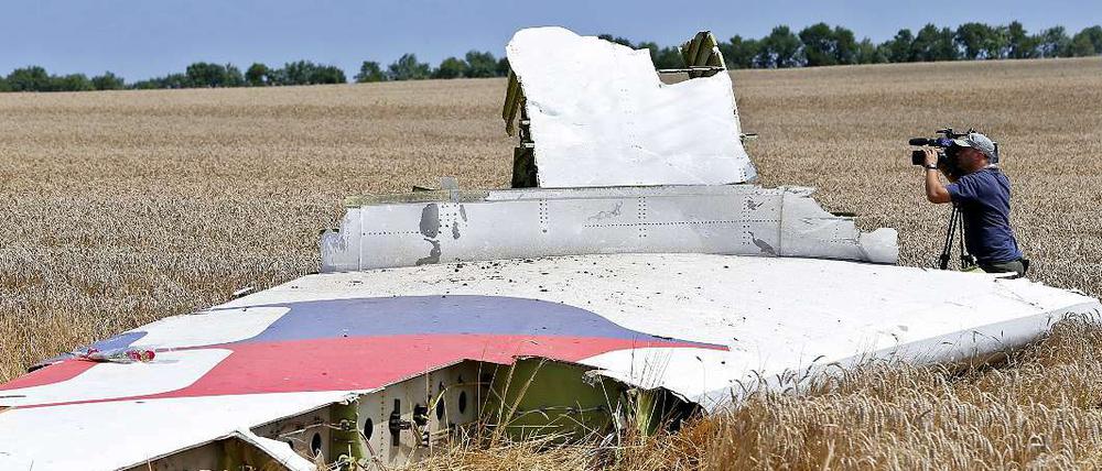 Trümmerteile der malaysischen Boeing 777 nahe dem ostukrainischen Grabovo.